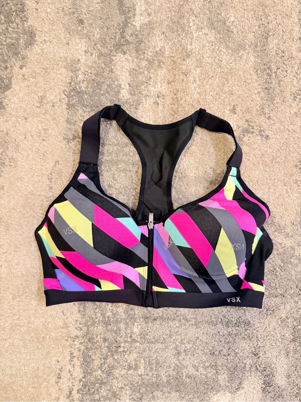 VSX Multicolor Front-Zip High-Impact Sports Bra